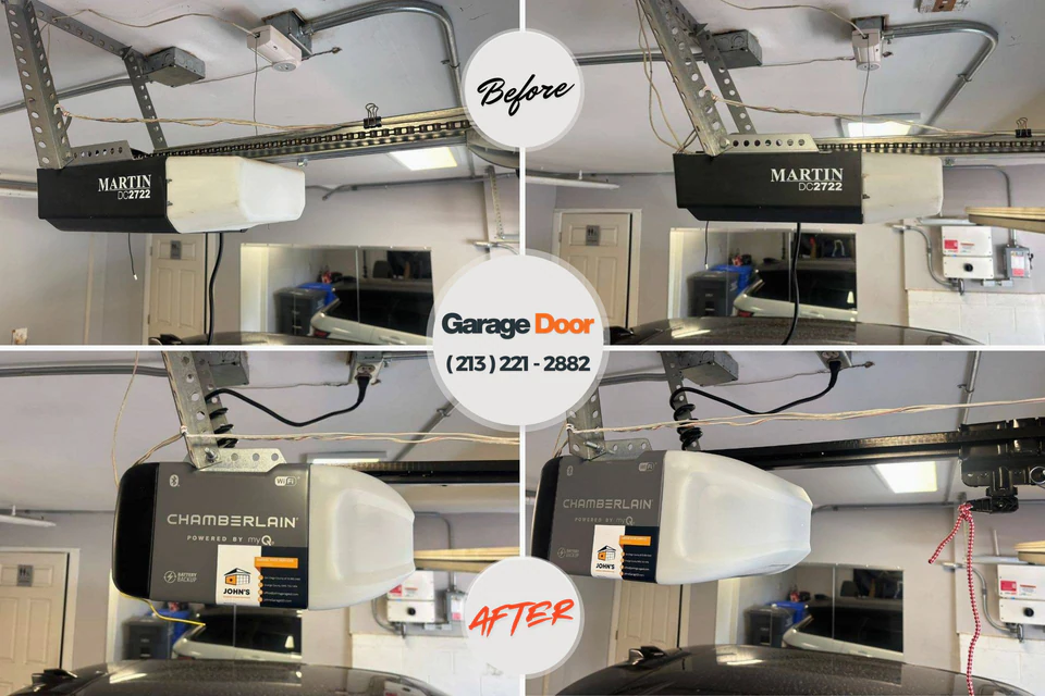 Before and after: garage door repair La Porte, TX
